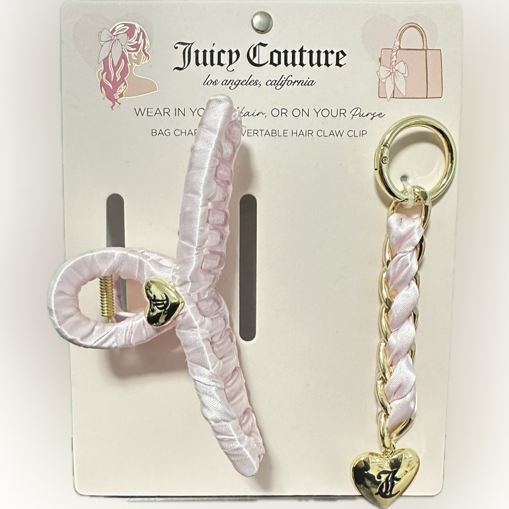 Juicy Couture Bag Charm & Convertable Hair Claw Clip